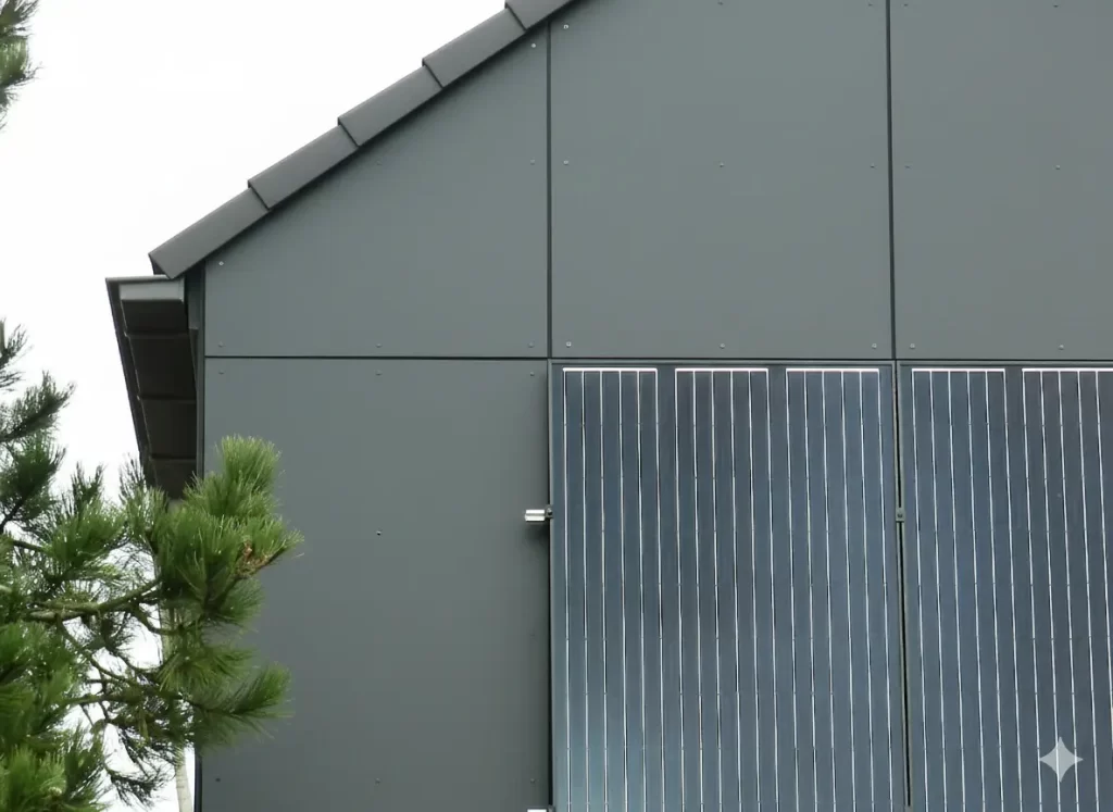 zonnepanelen aan de muur